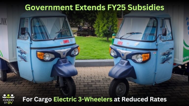 Government Extends Subsidies for Cargo Electric 3-Wheelers in FY25, Reduces Rates