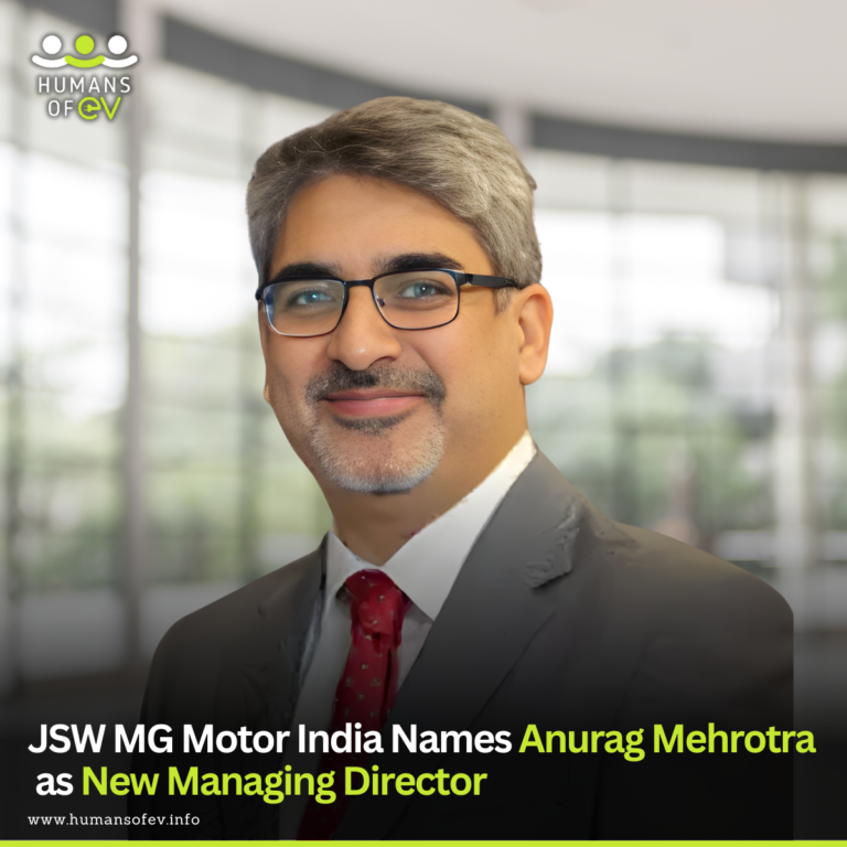 JSW MG Motor India appoints automotive veteran Anurag Mehrotra as Managing Director, marking new phase in company's NEV journey.